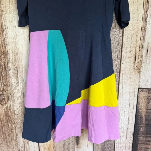 Boden Colorblock Dress Abstract Art Teacher Whimsical Colorful Style 14R Stretch - Picture 6 of 8